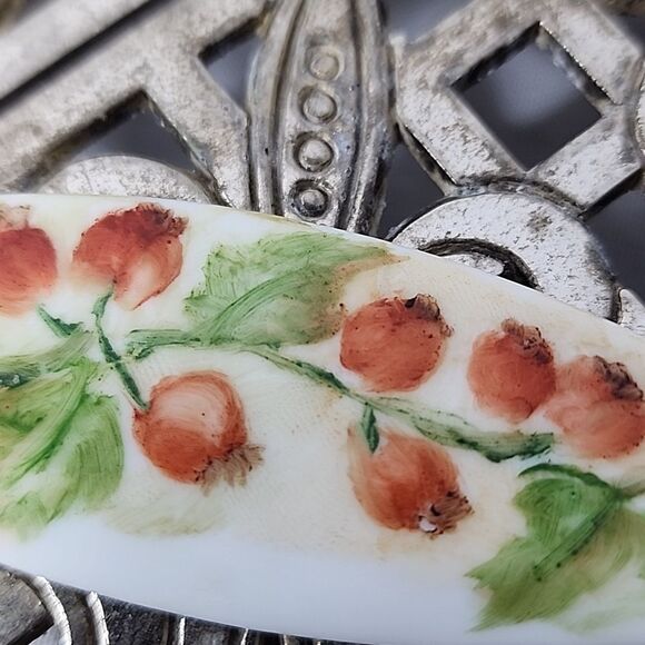 Handpainted Pomegranates Porcelain Preserve Spreader - Picture 2 of 5